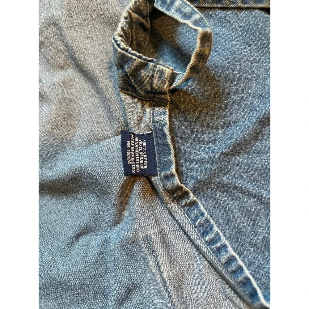 Pampered Chef Denim Two-Pocket Consultant Blue Jeans Baking Apron One Size